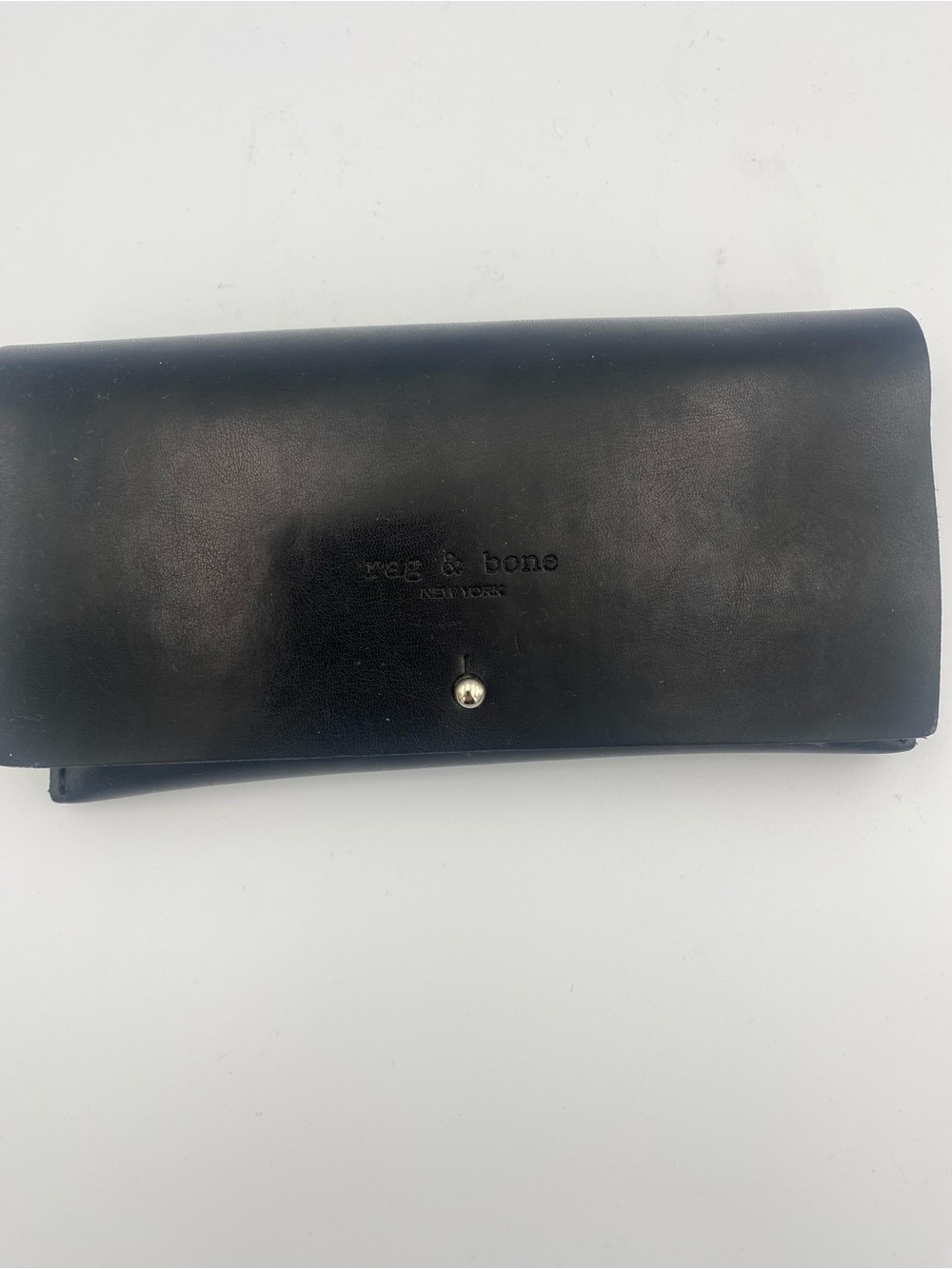 rag & bone Black Leather Foldover Glasses Case